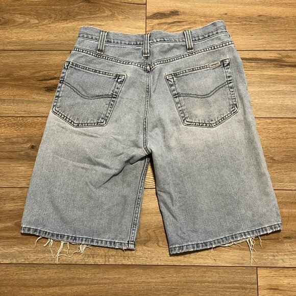 Carhartt Destroyed Denim Jean Shorts Size 32x10 Blue B354 LCW Dad Jorts Grunge - Picture 9 of 13